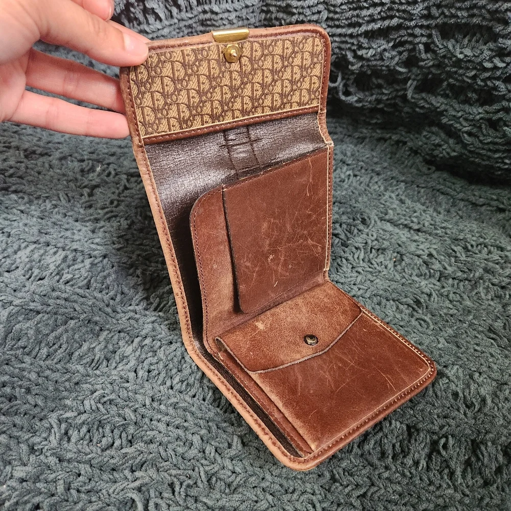 Vintage Christian Dior Trotter Monogram Canvas Trifold Wallet